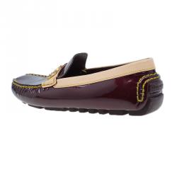 مملوكة مسبقًا حذاء لوفرز لوي فيتون زن جلد أحمر داكن مقاس 38.5