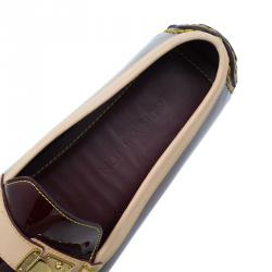 مملوكة مسبقًا حذاء لوفرز لوي فيتون زن جلد أحمر داكن مقاس 38.5