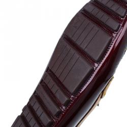 مملوكة مسبقًا حذاء لوفرز لوي فيتون زن جلد أحمر داكن مقاس 38.5