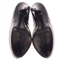 مملوكة مسبقًا حذاء كعب عالي لوي فيتون أوه ريلي! فتحة جلد لامع أسود مقاس 40