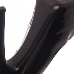 مملوكة مسبقًا حذاء كعب عالي لوي فيتون أوه ريلي! فتحة جلد لامع أسود مقاس 40