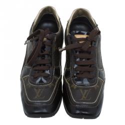 Pre Owned حذاء رياضي لوي فيتون مقدمة مربعة بني مونوغرامي مقاس 38.5