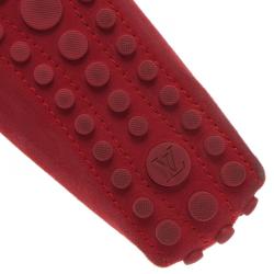 Pre Owned حذاء أكسفورد لوفرز لوي فيتون سويدي أحمر مقاس 38