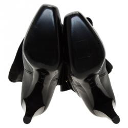 Pre Owned Louis Vuitton Black Leather Zip and Pocket Detail Tall Boots Size 40