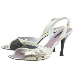 Pre Owned صندل لوي فيتون دورسي بني مونوغرامي مقاس 38.5