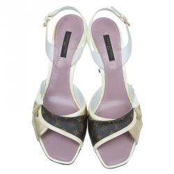 Pre Owned صندل لوي فيتون دورسي بني مونوغرامي مقاس 38.5