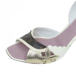 Pre Owned صندل لوي فيتون دورسي بني مونوغرامي مقاس 38.5