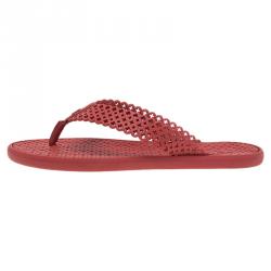 Pre Owned Louis Vuitton Red Rubber Tatoo Thong Sandals Size 39