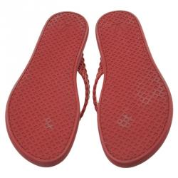 Pre Owned Louis Vuitton Red Rubber Tatoo Thong Sandals Size 39