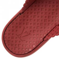 Pre Owned Louis Vuitton Red Rubber Tatoo Thong Sandals Size 39