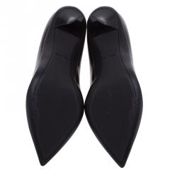 مملوكة مسبقًا حذاء لوي فيتون مقدمة مدببة شعار كعب مرتفع جلد لامع بني مقاس 38