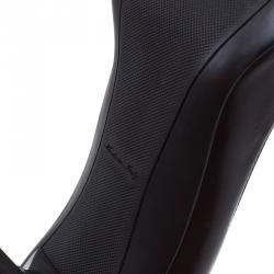 مملوكة مسبقًا حذاء لوي فيتون مقدمة مدببة شعار كعب مرتفع جلد لامع بني مقاس 38