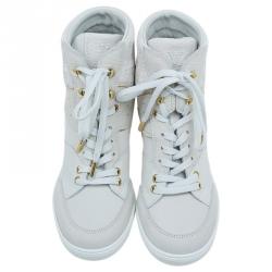 Louis Vuitton Suede and Leather Cliff Top Sneaker Boots Size 35