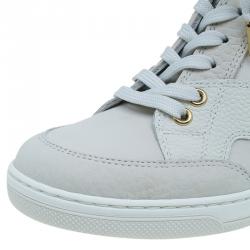 Louis Vuitton Suede and Leather Cliff Top Sneaker Boots Size 35