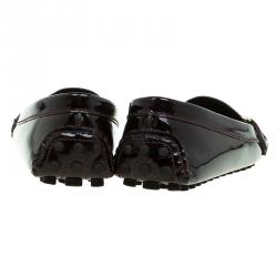 Pre Owned Louis Vuitton Maroon Leather Oxford Loafers Size 38.5