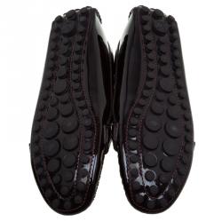 Pre Owned Louis Vuitton Maroon Leather Oxford Loafers Size 38.5