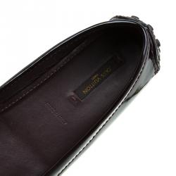 Pre Owned Louis Vuitton Maroon Leather Oxford Loafers Size 38.5