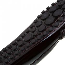 Pre Owned Louis Vuitton Maroon Leather Oxford Loafers Size 38.5