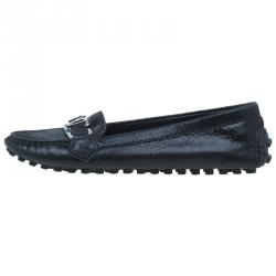 Pre Owned Louis Vuitton Black Buckle Loafers Size 37