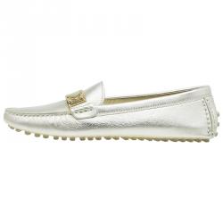 مملوكة مسبقًا Louis Vuitton Metallic Gold Leather Zen Loafers Size 35