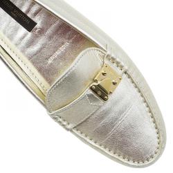 مملوكة مسبقًا Louis Vuitton Metallic Gold Leather Zen Loafers Size 35