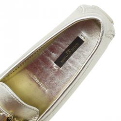 مملوكة مسبقًا Louis Vuitton Metallic Gold Leather Zen Loafers Size 35