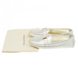 مملوكة مسبقًا Louis Vuitton Metallic Gold Leather Zen Loafers Size 35