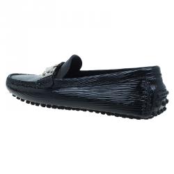 Pre Owned حذاء لوفر ز لوي فيتون زين جلد أيبي أسود مقاس 35