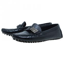 Pre Owned حذاء لوفرز لوي فيتون زين جلد أيبي أسود مقاس 35