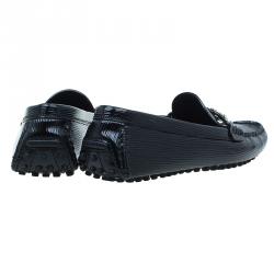 Pre Owned حذاء لوفرز لوي فيتون زين جلد أيبي أسود مقاس 35