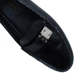 Pre Owned حذاء لوفرز لوي فيتون زين جلد أيبي أسود مقاس 35