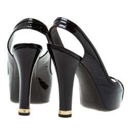 Pre Owned صندل لوي فيتون تامارا بفتحة كعب فرنيه مونوغرامي بنفسجي محمر مقاس 38.5