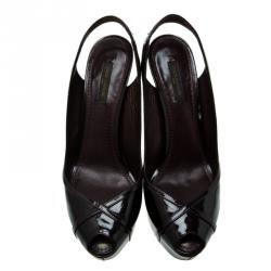 Pre Owned صندل لوي فيتون تامارا بفتحة كعب فرنيه مونوغرامي بنفسجي محمر مقاس 38.5