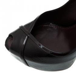 Pre Owned صندل لوي فيتون تامارا بفتحة كعب فرنيه مونوغرامي بنفسجي محمر مقاس 38.5