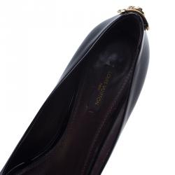 Pre Owned Louis Vuitton Plum Patent Oh Really! Peep Toe Platform Pumps Size 39