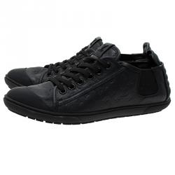 Louis Vuitton Black Monogram Leather Toucan Sneakers Size 39.5