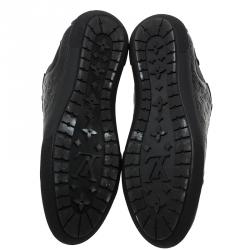 Louis Vuitton Black Monogram Leather Toucan Sneakers Size 39.5