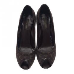 Pre Owned حذاء لوي فيتون كانفاس  أديل مونوغرامي رومانس بمقدمة مدببة مقاس 39