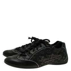 Louis Vuitton Black Monogram Denim and Leather Sneakers Size 36.5