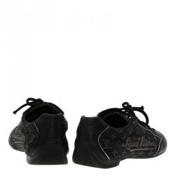 Louis Vuitton Black Monogram Denim and Leather Sneakers Size 36.5