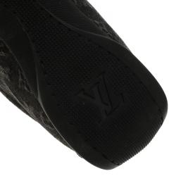 Louis Vuitton Black Monogram Denim and Leather Sneakers Size 36.5