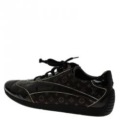 مملوكة مسبقًا حذاء رياضي لوي فيتون رباط مين لين مونوغرامي بني ولامع مقاس 40