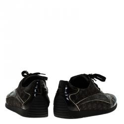 مملوكة مسبقًا حذاء رياضي لوي فيتون رباط مين لين مونوغرامي بني ولامع مقاس 40