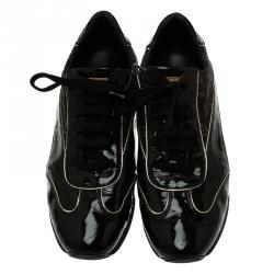 مملوكة مسبقًا حذاء رياضي لوي فيتون رباط مين لين مونوغرامي بني ولامع مقاس 40