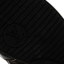 مملوكة مسبقًا حذاء رياضي لوي فيتون رباط مين لين مونوغرامي بني ولامع مقاس 40