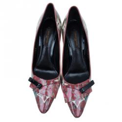 مملوكة مسبقًا Louis Vuitton Two Tone Monogram Patent Pointed Toe Pumps Size 36.5