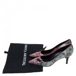 مملوكة مسبقًا Louis Vuitton Two Tone Monogram Patent Pointed Toe Pumps Size 36.5