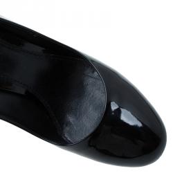 Pre Owned Louis Vuitton Black Patent Oh Really! Wedge Pumps Size 38.5