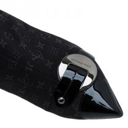 Pre Owned بوت كاحل لوي فيتون ايديل بإبزيم مونوغرامي أسود مقاس 37.5