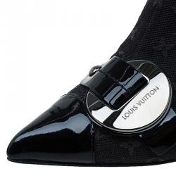 Pre Owned بوت كاحل لوي فيتون ايديل بإبزيم مونوغرامي أسود مقاس 37.5